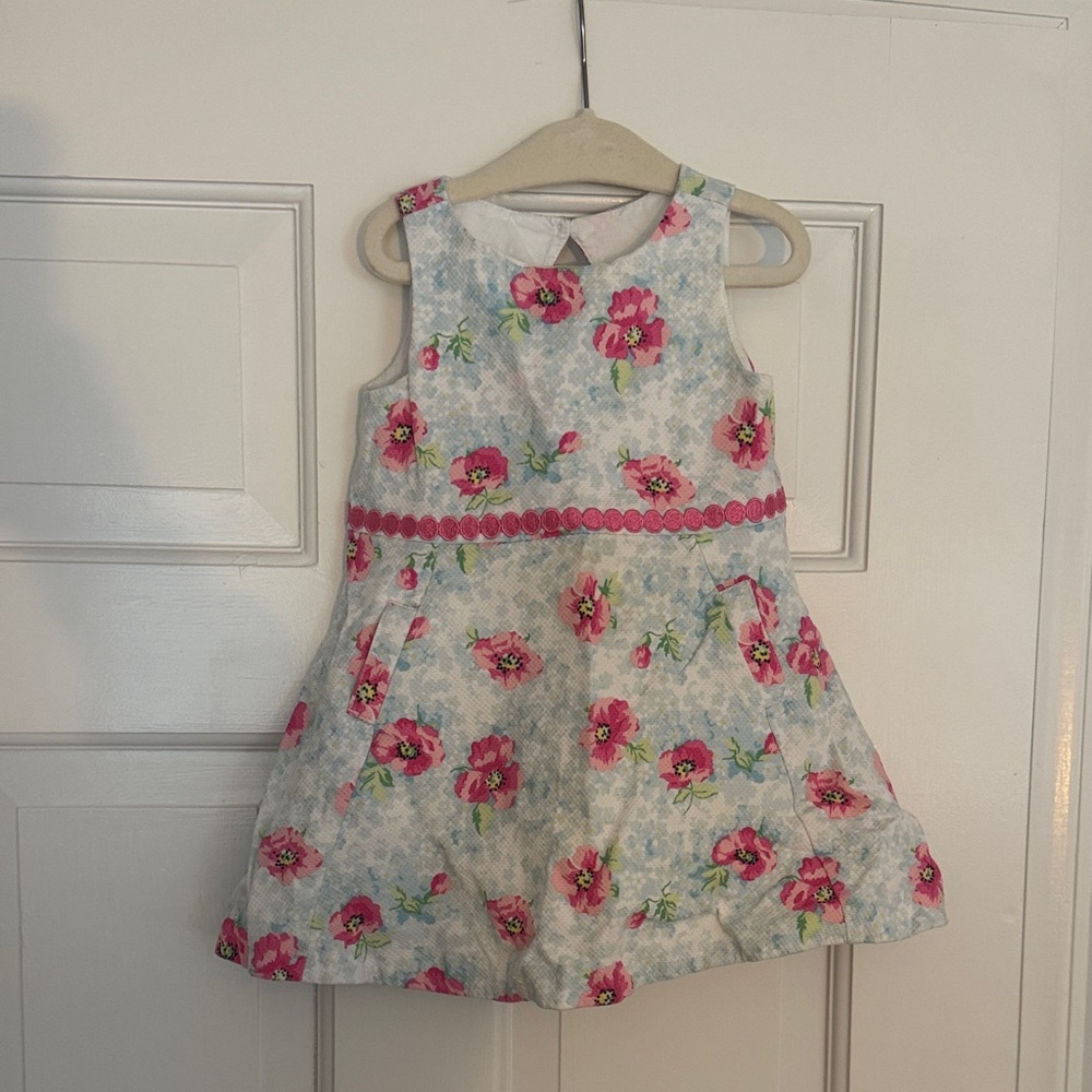 Janie and Jack Floral Dress - White and Pink